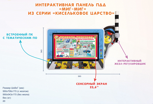 Интерактивный комплекс ПДД «Миг-Миг» из серии «Кисельковое царство»